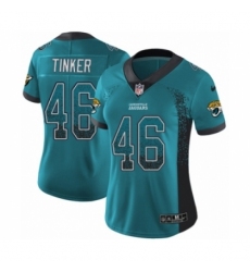 Women's Nike Jacksonville Jaguars #46 Carson Tinker Limited Teal Green Rush Drift Fashion NFL Jersey