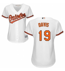 Women's Majestic Baltimore Orioles #19 Chris Davis Replica White Home Cool Base MLB Jersey