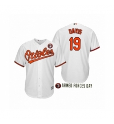 Youth Baltimore Orioles 2019 Armed Forces Day  #19 Chris Davis White Jersey