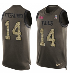 Men's Nike Tampa Bay Buccaneers #14 Ryan Fitzpatrick Limited Green Salute to Service Tank Top NFL Jersey