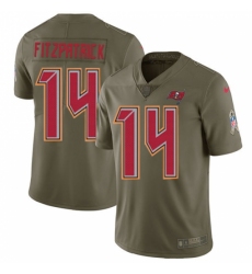 Men's Nike Tampa Bay Buccaneers #14 Ryan Fitzpatrick Limited Olive 2017 Salute to Service NFL Jersey