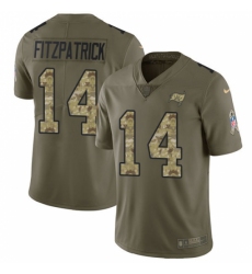 Men's Nike Tampa Bay Buccaneers #14 Ryan Fitzpatrick Limited Olive/Camo 2017 Salute to Service NFL Jersey