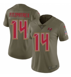 Women's Nike Tampa Bay Buccaneers #14 Ryan Fitzpatrick Limited Olive 2017 Salute to Service NFL Jersey