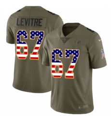 Men's Nike Atlanta Falcons #67 Andy Levitre Limited Olive/USA Flag 2017 Salute to Service NFL Jersey