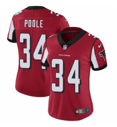Women's Nike Atlanta Falcons #34 Brian Poole Red Team Color Vapor Untouchable Limited Player NFL Jersey