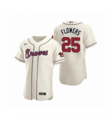 Men's Atlanta Braves #25 Tyler Flowers Nike Cream Authentic 2020 Alternate Jersey