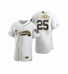 Men's Atlanta Braves #25 Tyler Flowers Nike White Authentic Golden Edition Jersey