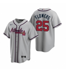 Men's Nike Atlanta Braves #25 Tyler Flowers Gray Road Stitched Baseball Jersey