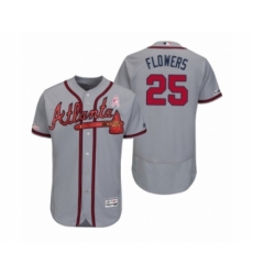 Men's Tyler Flowers Atlanta Braves #25 Gray 2019 Mothers Day Flex Base Authentic Jersey