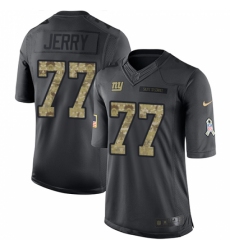 Men's Nike New York Giants #77 John Jerry Limited Black 2016 Salute to Service NFL Jersey