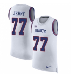 Men's Nike New York Giants #77 John Jerry Limited White Rush Player Name & Number Tank Top NFL Jersey