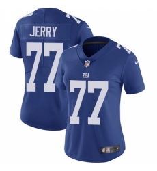 Women's Nike New York Giants #77 John Jerry Elite Royal Blue Team Color NFL Jersey