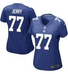 Women's Nike New York Giants #77 John Jerry Game Royal Blue Team Color NFL Jersey