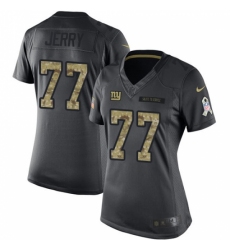 Women's Nike New York Giants #77 John Jerry Limited Black 2016 Salute to Service NFL Jersey