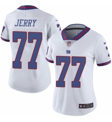 Women's Nike New York Giants #77 John Jerry Limited White Rush Vapor Untouchable NFL Jersey