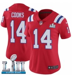 Women's Nike New England Patriots #14 Brandin Cooks Red Alternate Vapor Untouchable Limited Player Super Bowl LII NFL Jersey