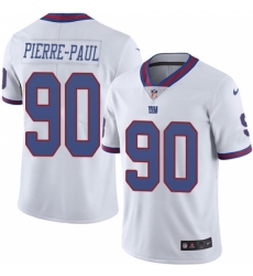 Men's Nike New York Giants #90 Jason Pierre-Paul Elite White Rush Vapor Untouchable NFL Jersey