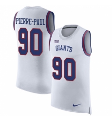 Men's Nike New York Giants #90 Jason Pierre-Paul Limited White Rush Player Name & Number Tank Top NFL Jersey