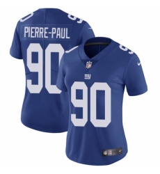 Women's Nike New York Giants #90 Jason Pierre-Paul Elite Royal Blue Team Color NFL Jersey