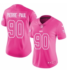 Women's Nike New York Giants #90 Jason Pierre-Paul Limited Pink Rush Fashion NFL Jersey