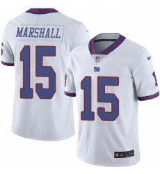 Men's Nike New York Giants #15 Brandon Marshall Elite White Rush Vapor Untouchable NFL Jersey
