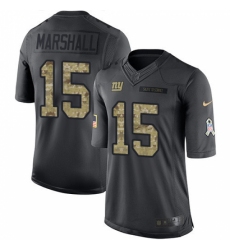 Men's Nike New York Giants #15 Brandon Marshall Limited Black 2016 Salute to Service NFL Jersey