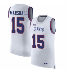 Men's Nike New York Giants #15 Brandon Marshall Limited White Rush Player Name & Number Tank Top NFL Jersey