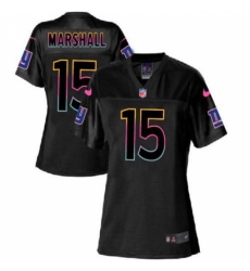 Women's Nike New York Giants #15 Brandon Marshall Game Black Fashion NFL Jersey