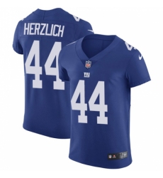 Men's Nike New York Giants #44 Mark Herzlich Elite Royal Blue Team Color NFL Jersey