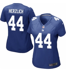 Women's Nike New York Giants #44 Mark Herzlich Game Royal Blue Team Color NFL Jersey