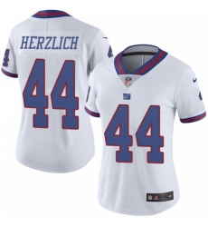 Women's Nike New York Giants #44 Mark Herzlich Limited White Rush Vapor Untouchable NFL Jersey