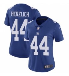 Women's Nike New York Giants #44 Mark Herzlich Royal Blue Team Color Vapor Untouchable Limited Player NFL Jersey