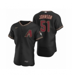 Men's Arizona Diamondbacks #51 Randy Johnson Nike Black Authentic 2020 Alternate Jersey