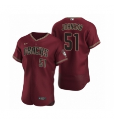 Men's Arizona Diamondbacks #51 Randy Johnson Nike Crimson Authentic 2020 Alternate Jersey