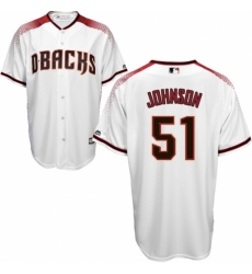 Men's Majestic Arizona Diamondbacks #51 Randy Johnson Authentic White Home Cool Base MLB Jersey