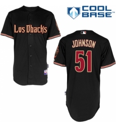 Men's Majestic Arizona Diamondbacks #51 Randy Johnson Replica Black Cool Base MLB Jersey