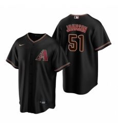 Men's Nike Arizona Diamondbacks #51 Randy Johnson Black Alternate Stitched Baseball Jersey