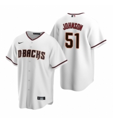 Men's Nike Arizona Diamondbacks #51 Randy Johnson White Home Stitched Baseball Jersey