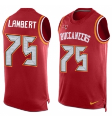 Men's Nike Tampa Bay Buccaneers #75 Davonte Lambert Limited Red Player Name & Number Tank Top NFL Jersey