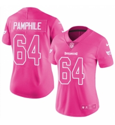 Women's Nike Tampa Bay Buccaneers #64 Kevin Pamphile Limited Pink Rush Fashion NFL Jersey