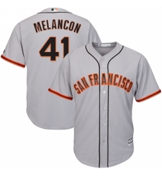 Men's Majestic San Francisco Giants #41 Mark Melancon Replica Grey Road Cool Base MLB Jersey