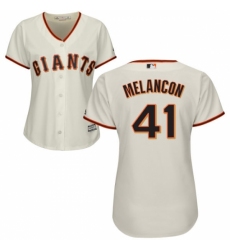 Women's Majestic San Francisco Giants #41 Mark Melancon Replica Cream Home Cool Base MLB Jersey