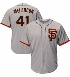 Youth Majestic San Francisco Giants #41 Mark Melancon Authentic Grey Road 2 Cool Base MLB Jersey