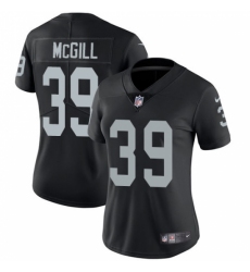 Women's Nike Oakland Raiders #39 Keith McGill Black Team Color Vapor Untouchable Limited Player NFL Jersey