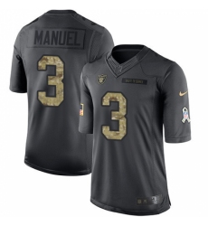 Youth Nike Oakland Raiders #3 E. J. Manuel Limited Black 2016 Salute to Service NFL Jersey