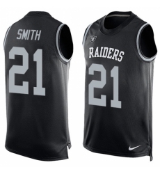 Men's Nike Oakland Raiders #21 Sean Smith Limited Black Player Name & Number Tank Top NFL Jersey
