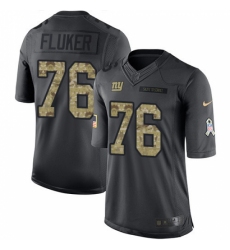 Men's Nike New York Giants #76 D.J. Fluker Limited Black 2016 Salute to Service NFL Jersey