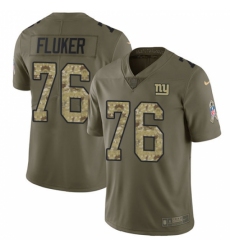 Men's Nike New York Giants #76 D.J. Fluker Limited Olive/Camo 2017 Salute to Service NFL Jersey