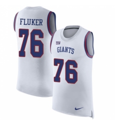 Men's Nike New York Giants #76 D.J. Fluker Limited White Rush Player Name & Number Tank Top NFL Jersey