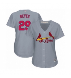 Women's St. Louis Cardinals #29 Alex Reyes Authentic Grey Road Cool Base Baseball Player Jersey